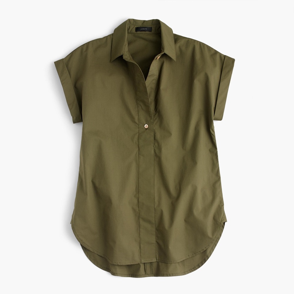 NWT J. Crew Petite Short Sleeve Popover Shirt